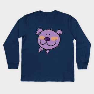 purple pig face Kids Long Sleeve T-Shirt